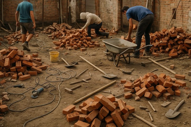 Chaotic construction site