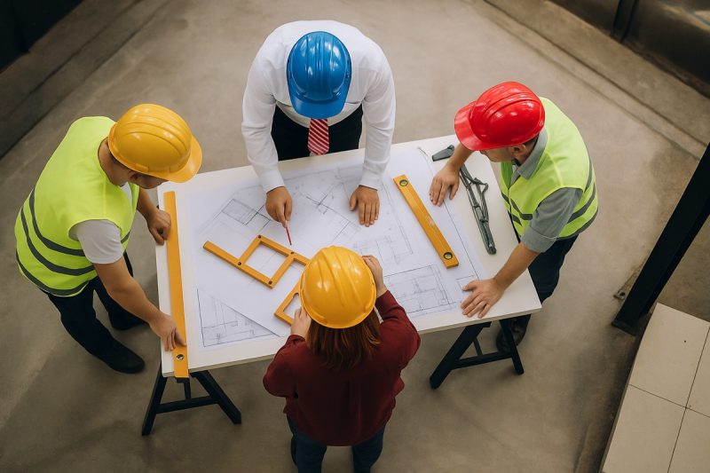 Construction site meeting
